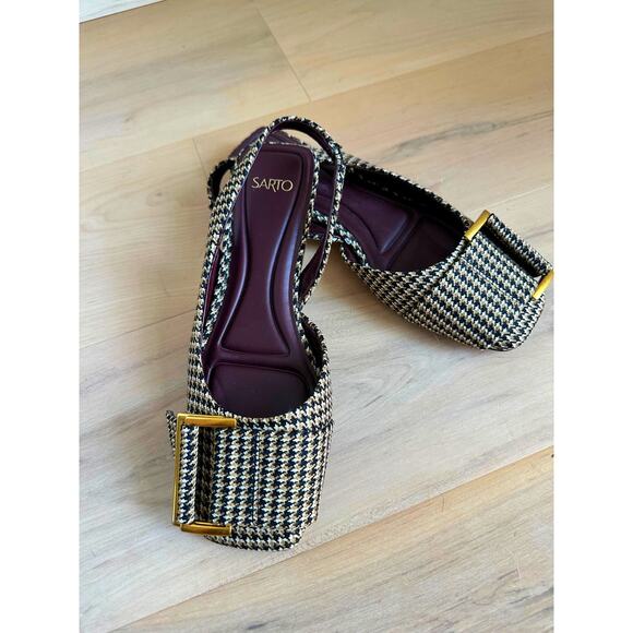 Franco Sarto Tracy flats Size 6 Plaid Slingback Fall Fashion Academia - Picture 5 of 7